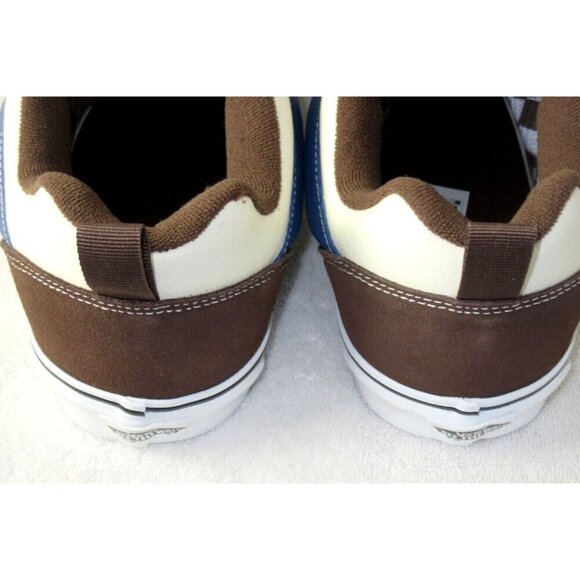 Vans Men\'s Knu Skool Mega Check Potting Soil Brown Blue Shoes size 11.5 NIB main image 5